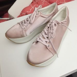 VAGABOND CASEY SATIN PLATFORM SNEAKERS